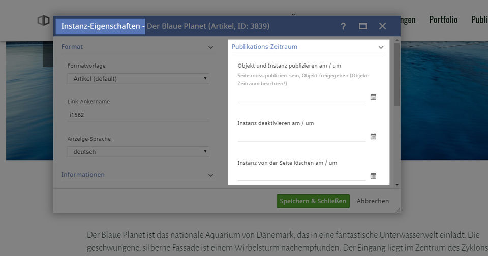 CONTENS Tipp: Zeitsteuerung von Instanzen