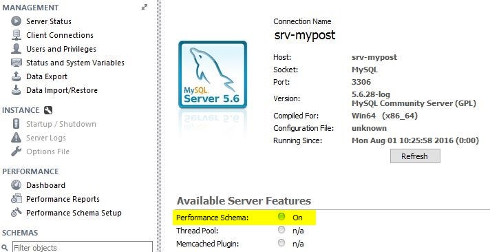 MySQL performanc schema 1